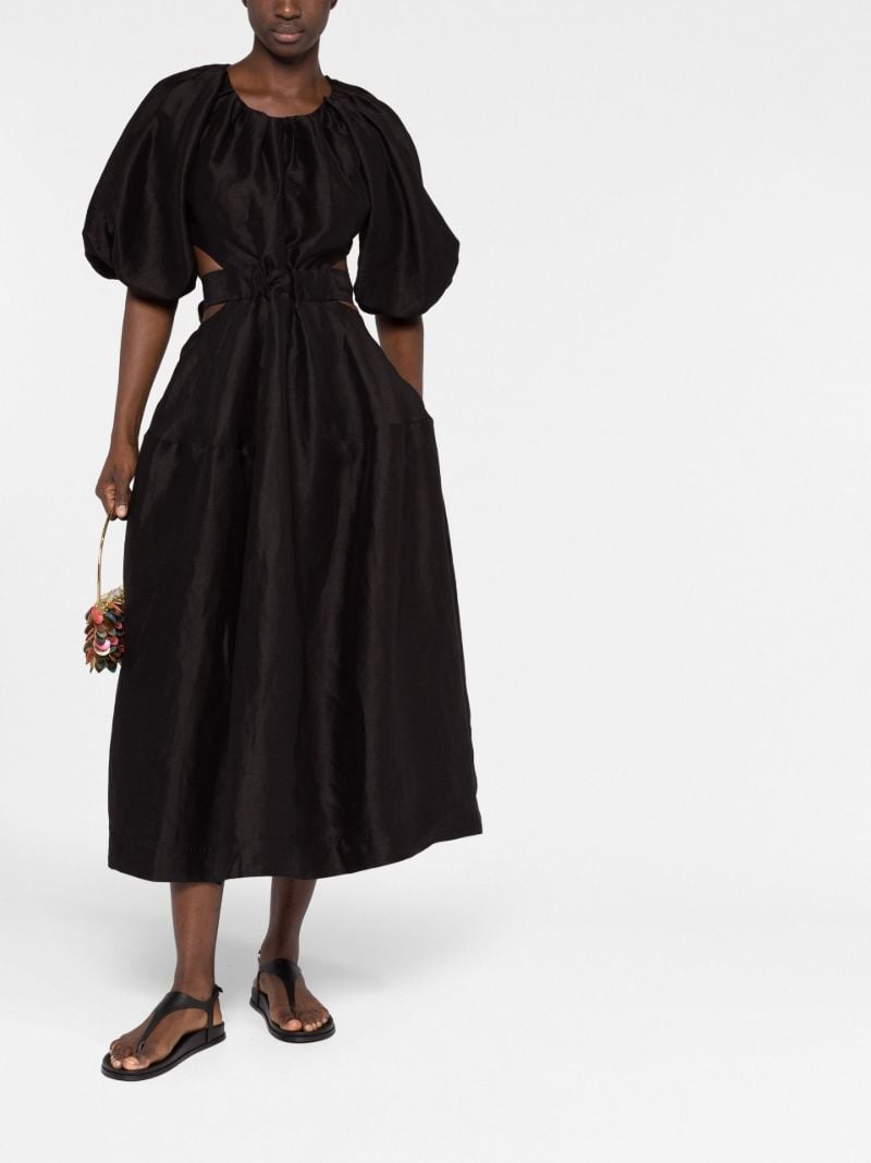 Black Mimosa Cut-out Midi Dress