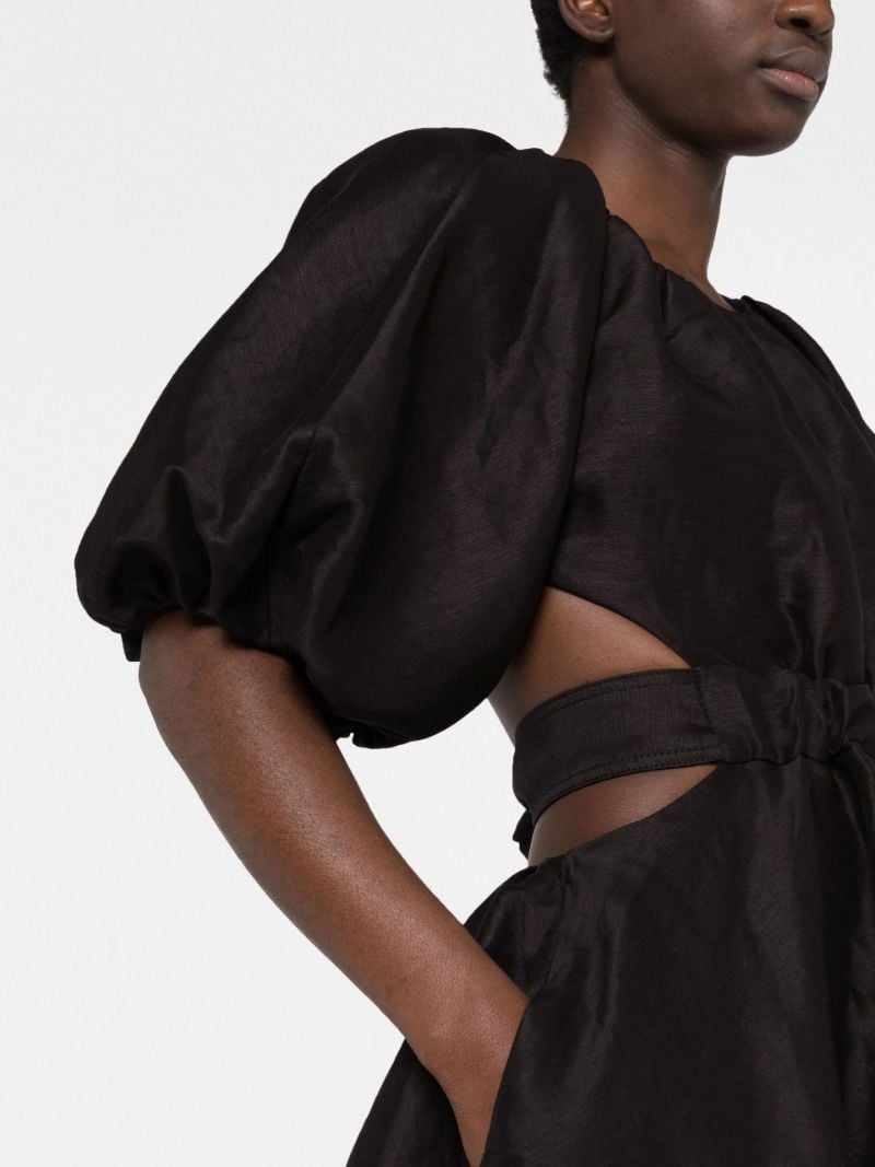 Black Mimosa Cut-out Midi Dress