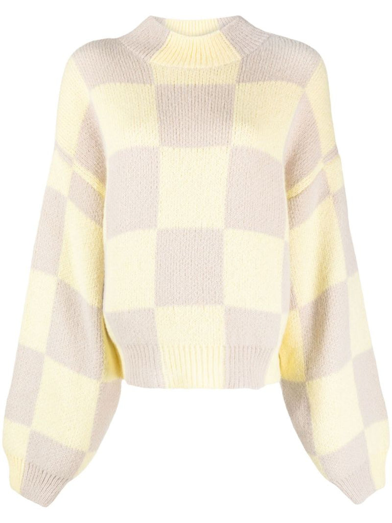 Yellow Adonis Check Pattern Jumper