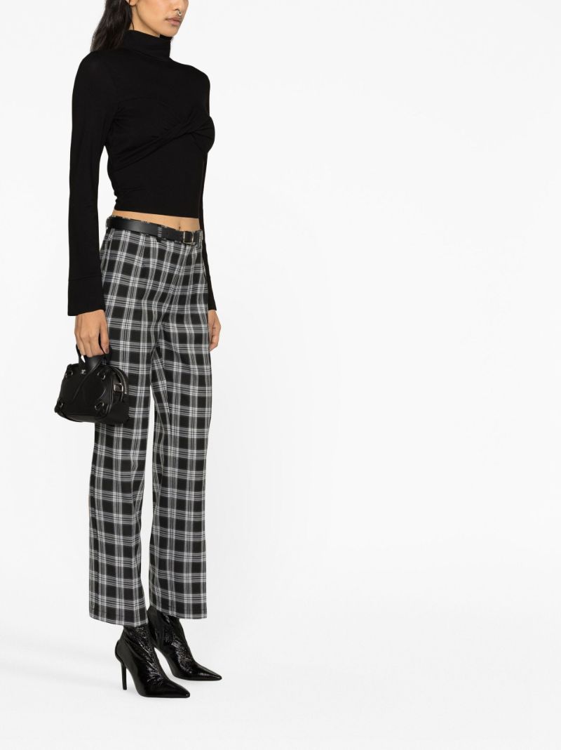 Black Franklin Checked Straight-leg Trousers