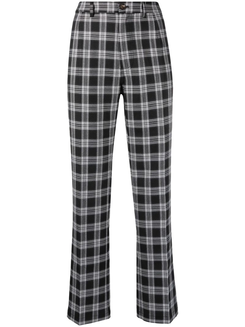 Black Franklin Checked Straight-leg Trousers