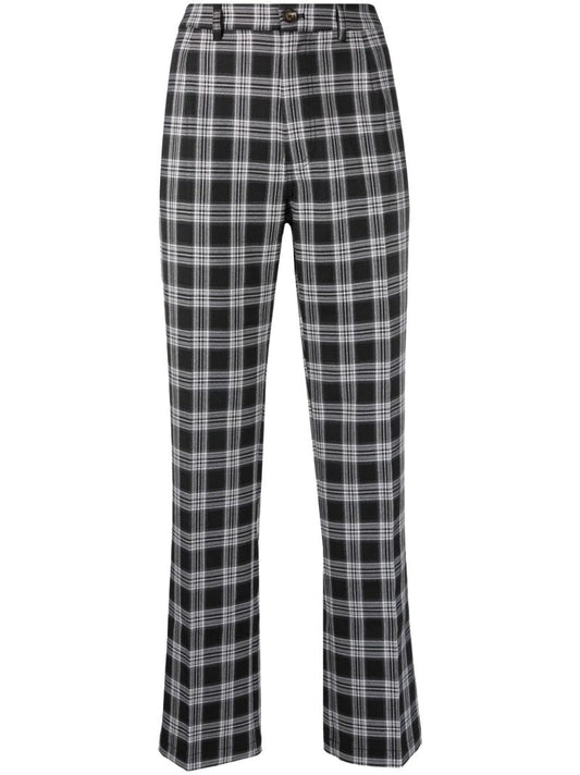 Black Franklin Checked Straight-leg Trousers
