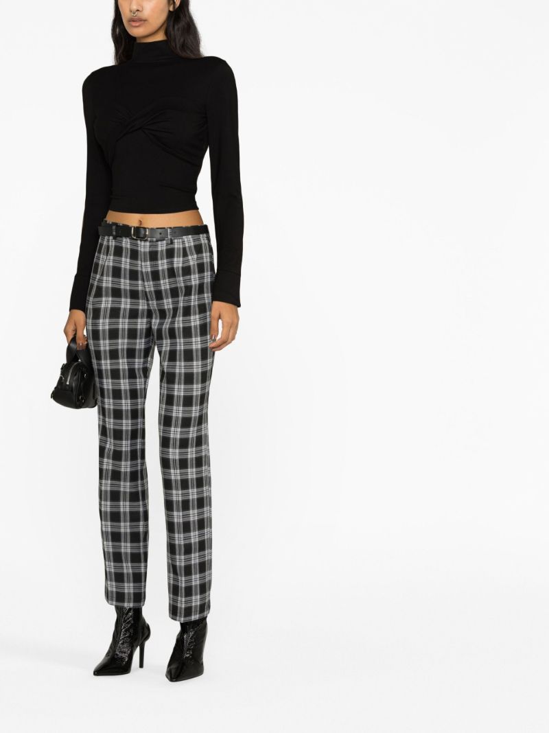 Black Franklin Checked Straight-leg Trousers