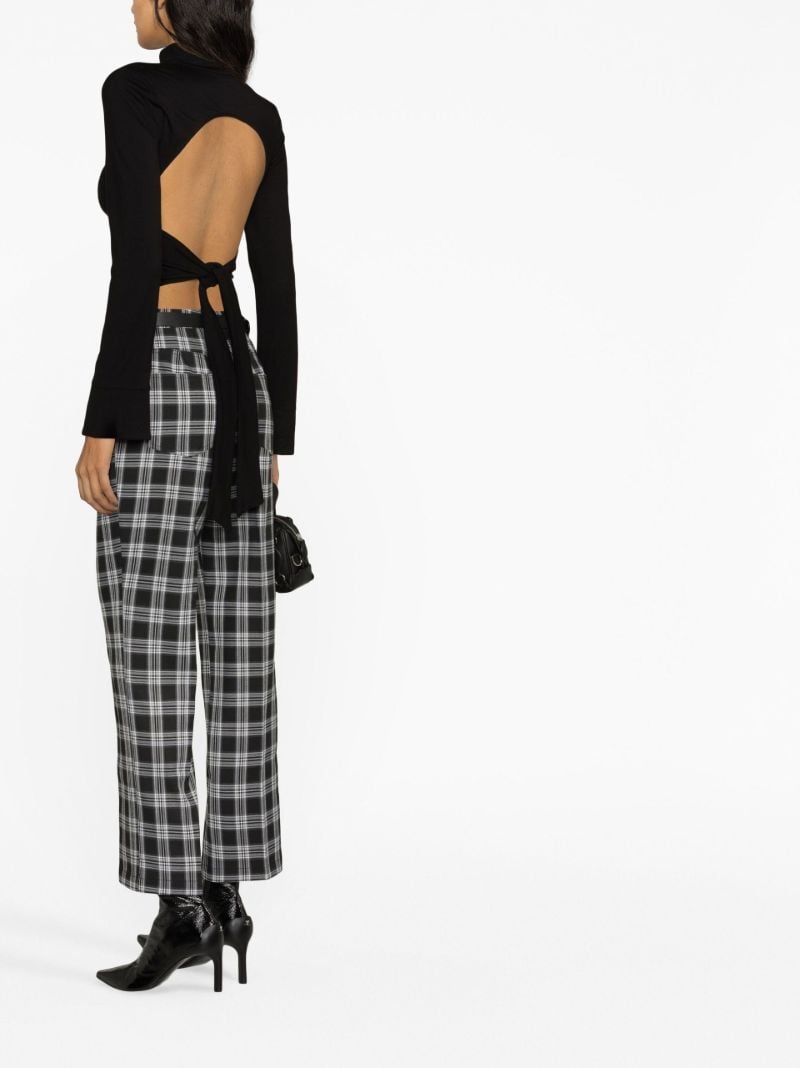 Black Franklin Checked Straight-leg Trousers