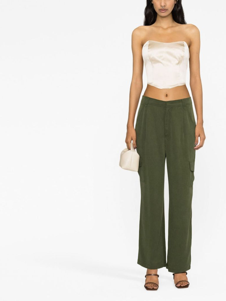 Neutral Maia Silk Bustier Top