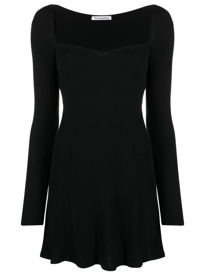Black Bruno Rib-knit Mini Dress