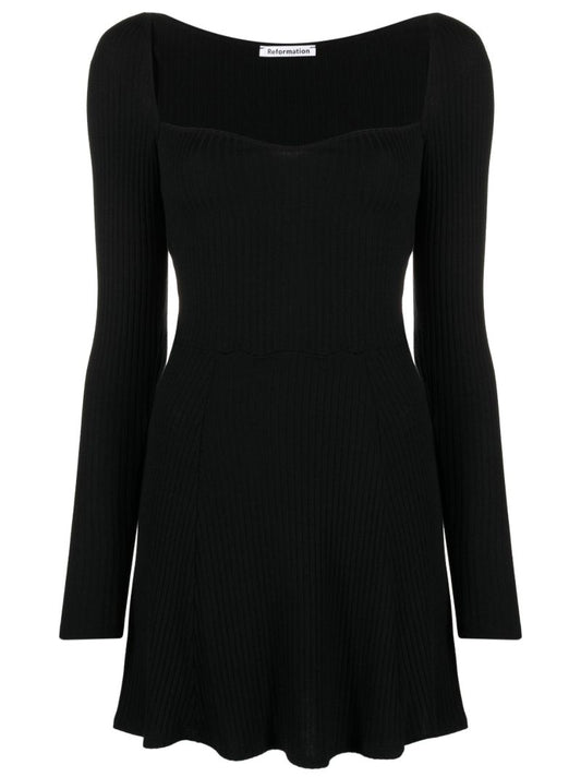 Black Bruno Rib-knit Mini Dress