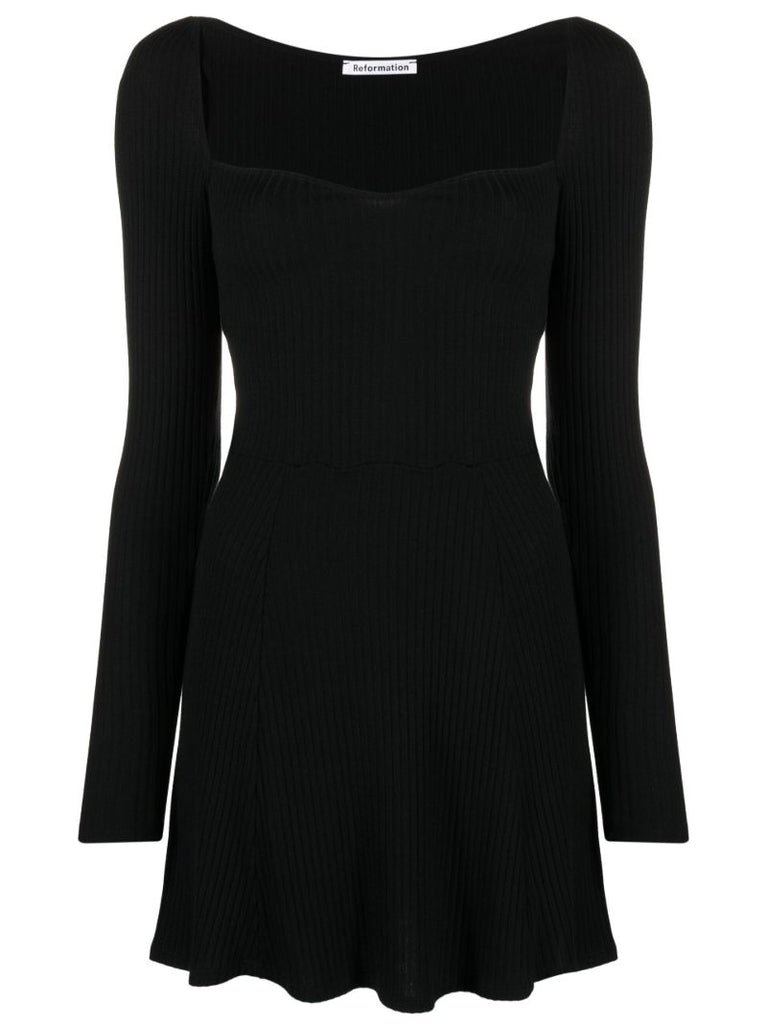 Black Bruno Rib-knit Mini Dress