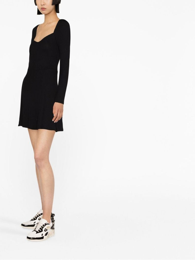 Black Bruno Rib-knit Mini Dress