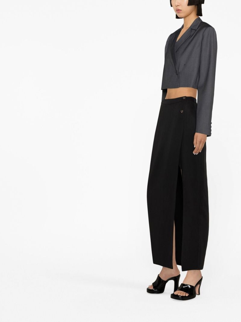 Black Kai Wrap Midi Skirt