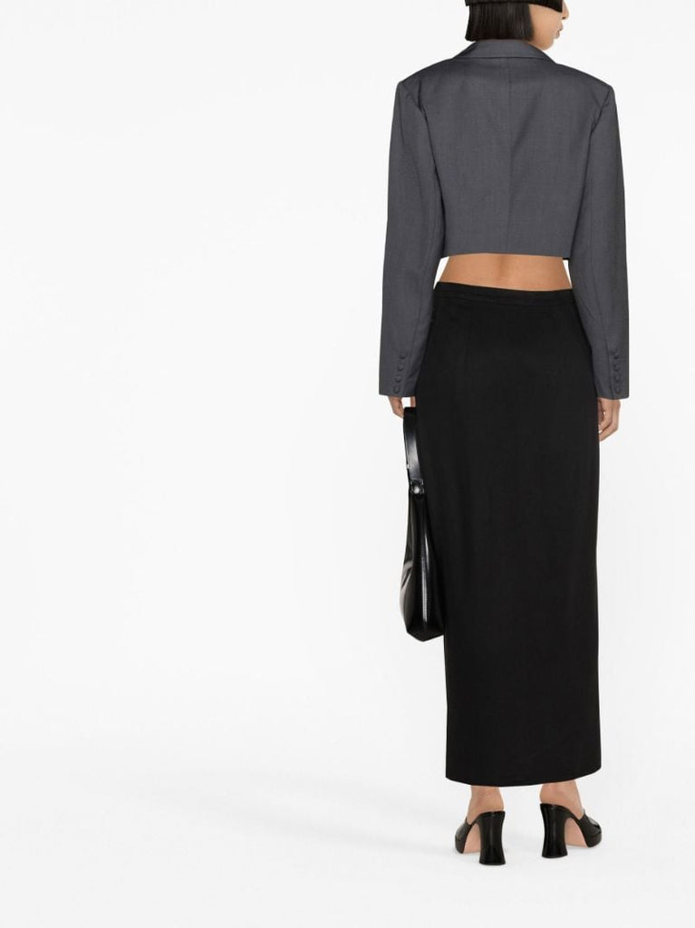 Black Kai Wrap Midi Skirt