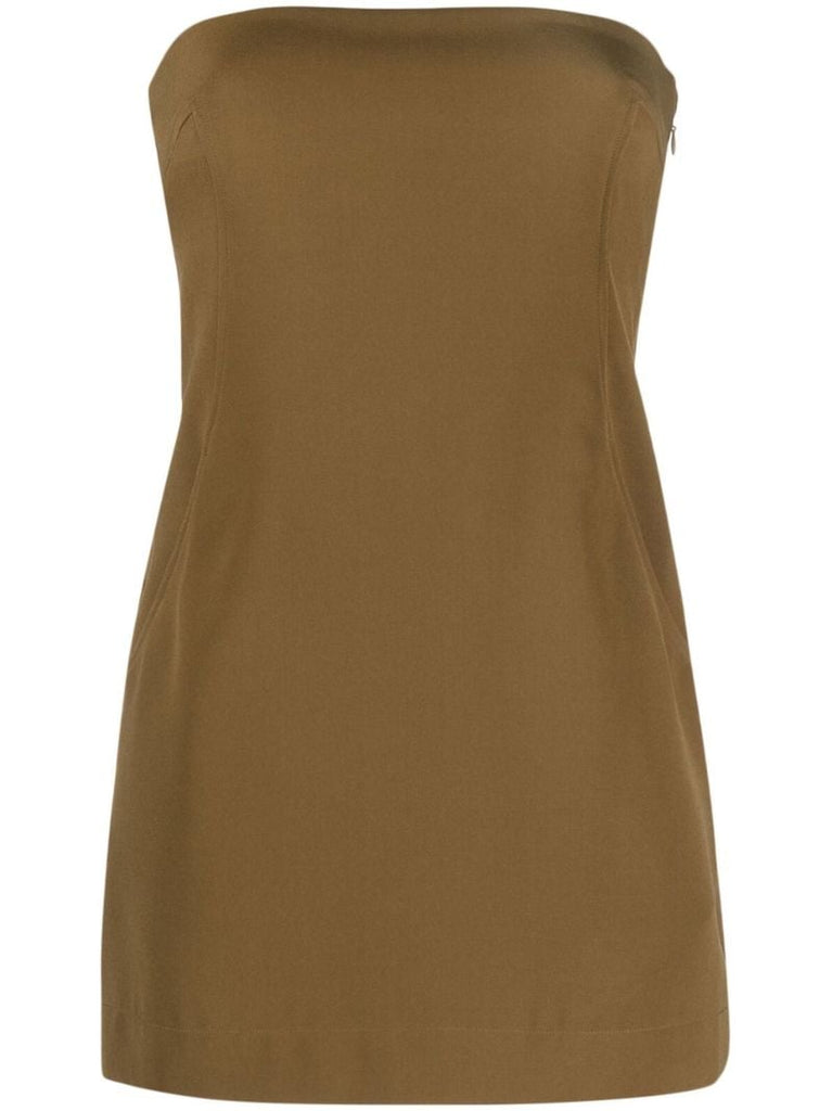 Brown Audrey Strapless Mini Dress