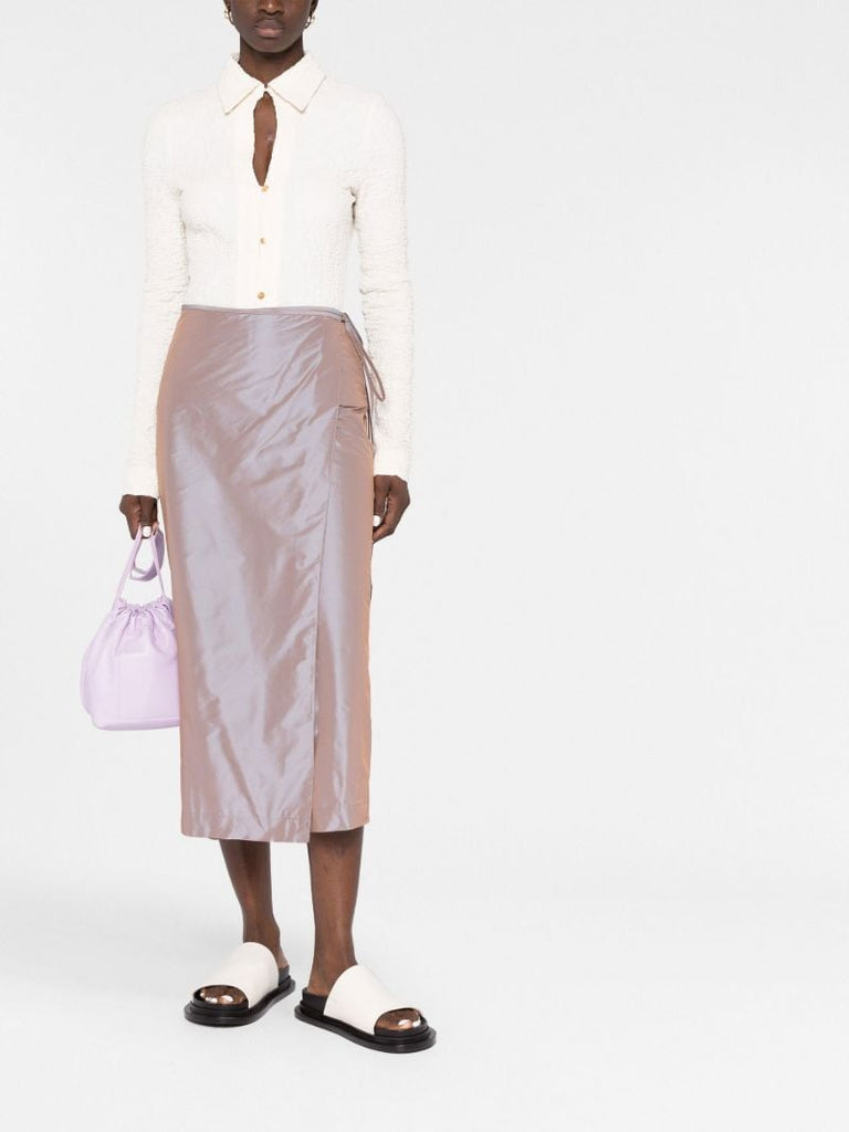 Pink Adela Iridescent Wrap Skirt