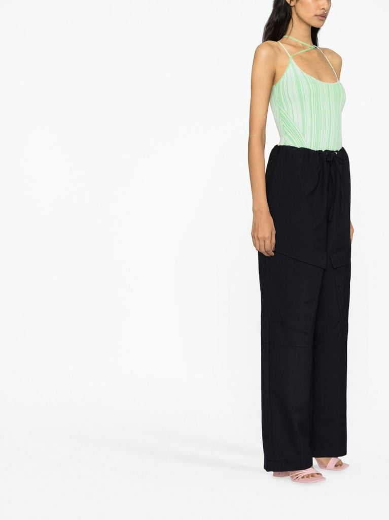 Green Asymmetric Knitted Top