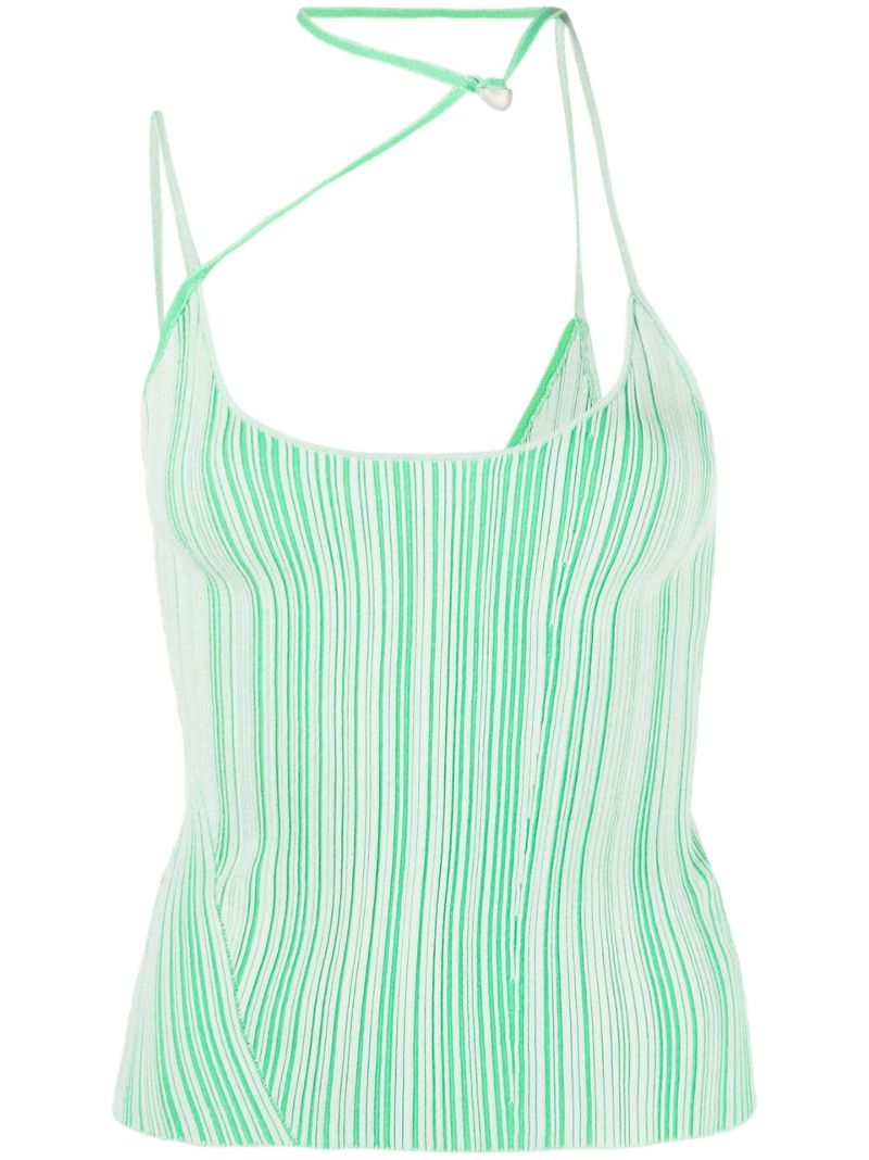 Green Asymmetric Knitted Top