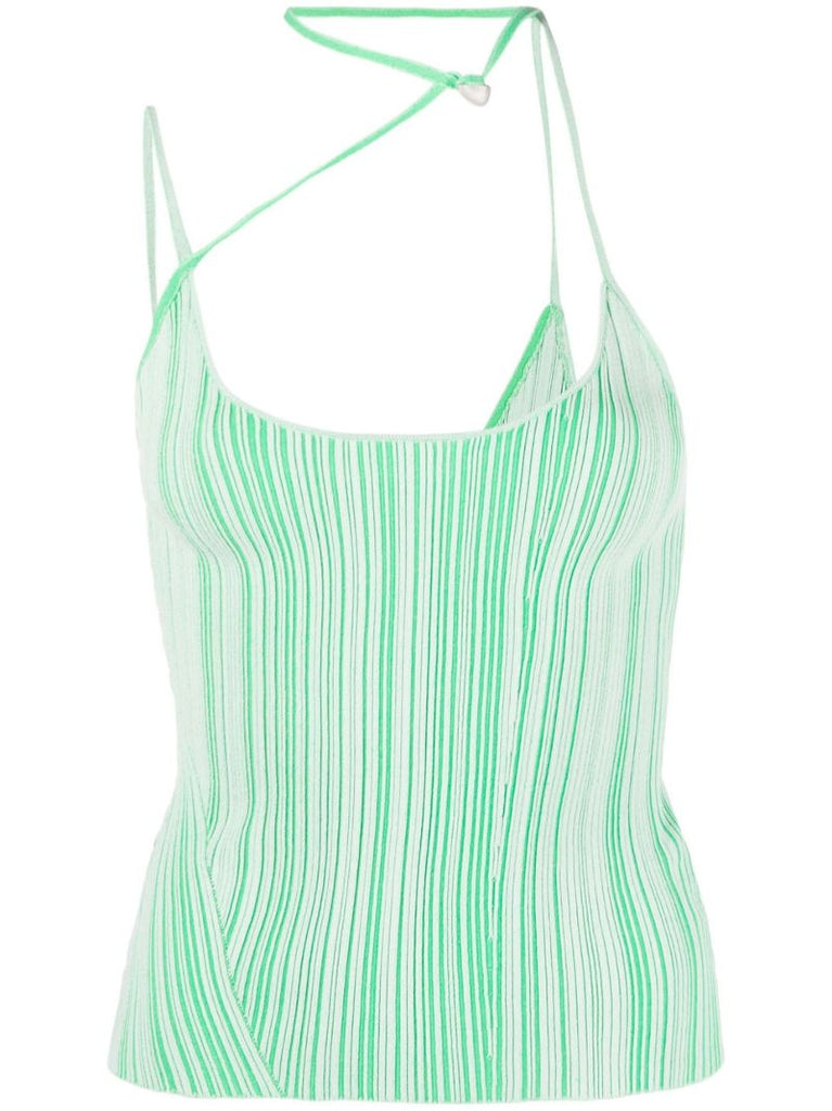 Green Asymmetric Knitted Top