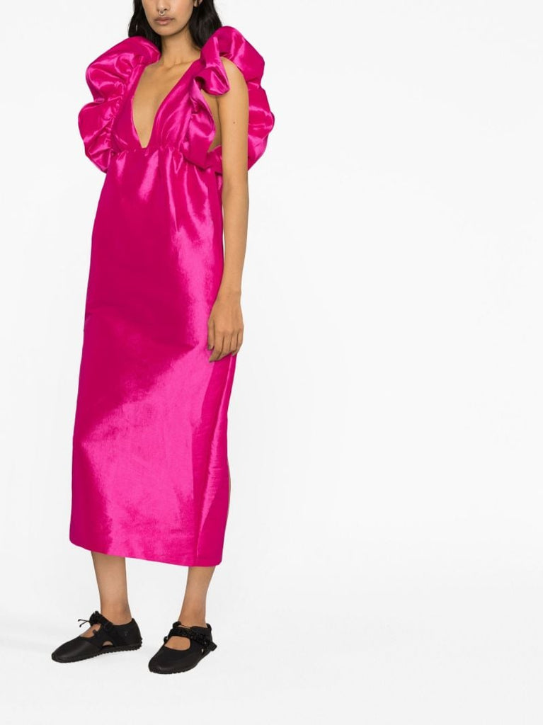 Pink Metvi Satin Maxi Dress