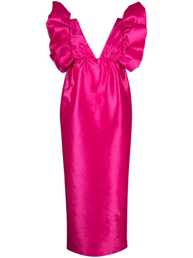 Pink Metvi Satin Maxi Dress