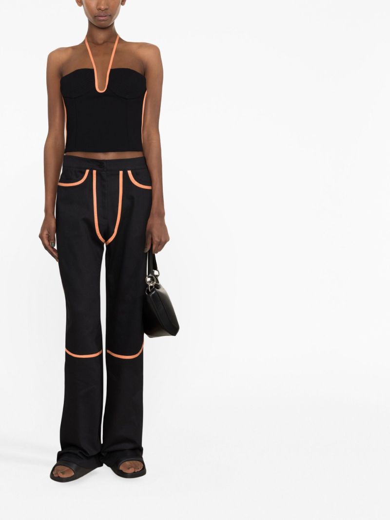 Black Rodeo Seam-detail Flared Jeans