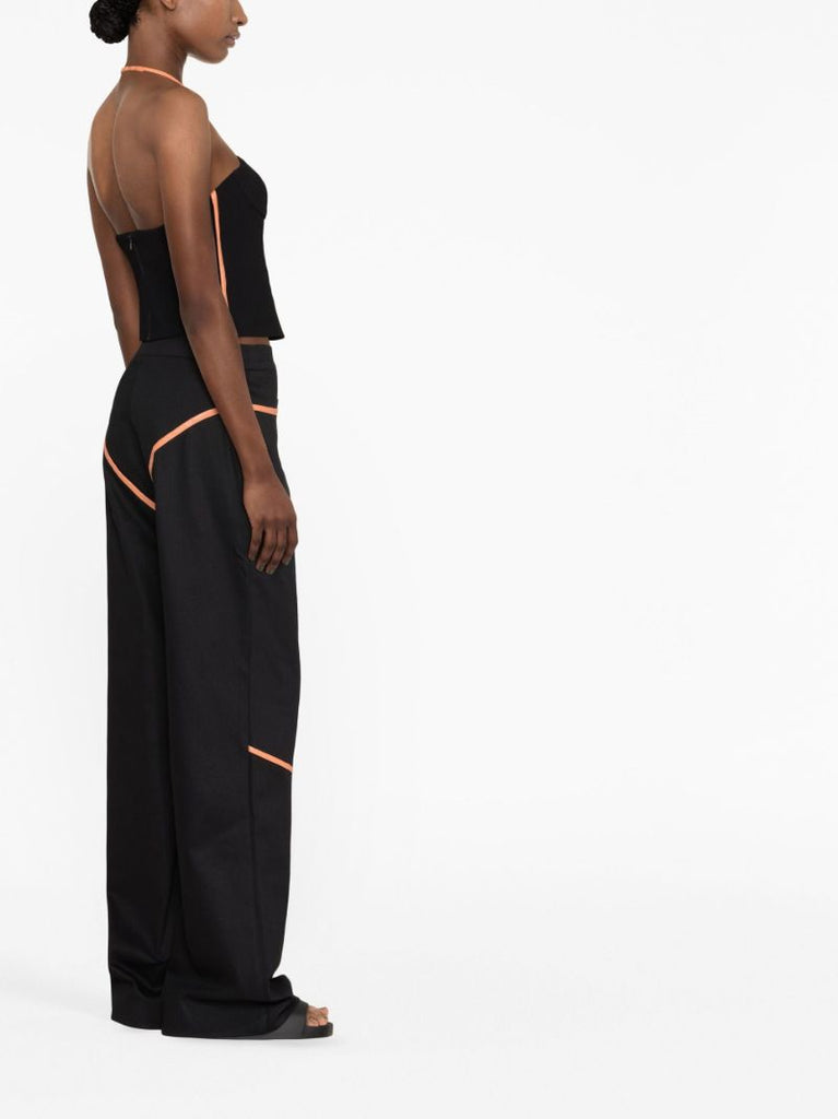 Black Rodeo Seam-detail Flared Jeans