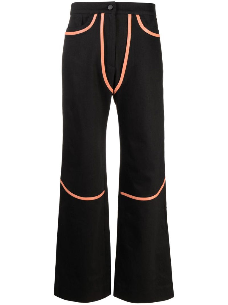 Black Rodeo Seam-detail Flared Jeans
