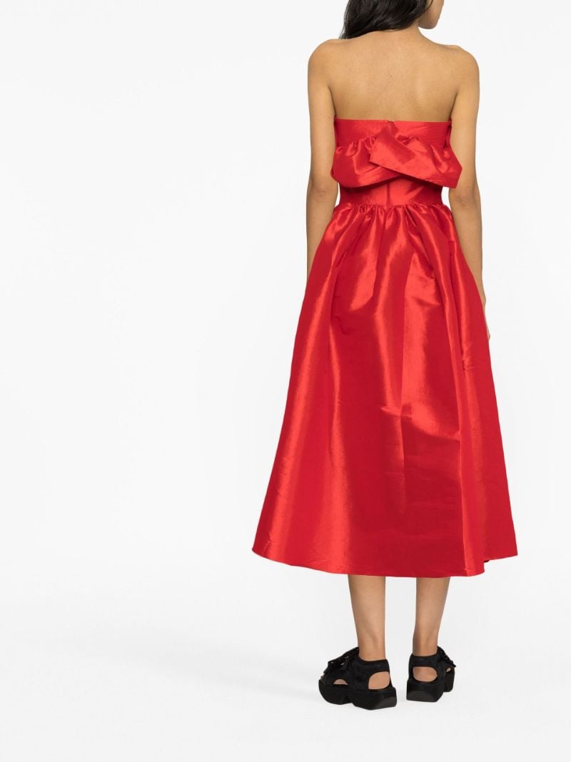 Red Lynn Ruffled Midi Dress