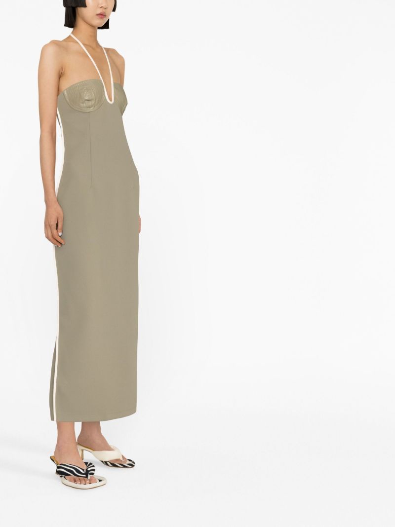 Green Nassia Halterneck Midi Dress
