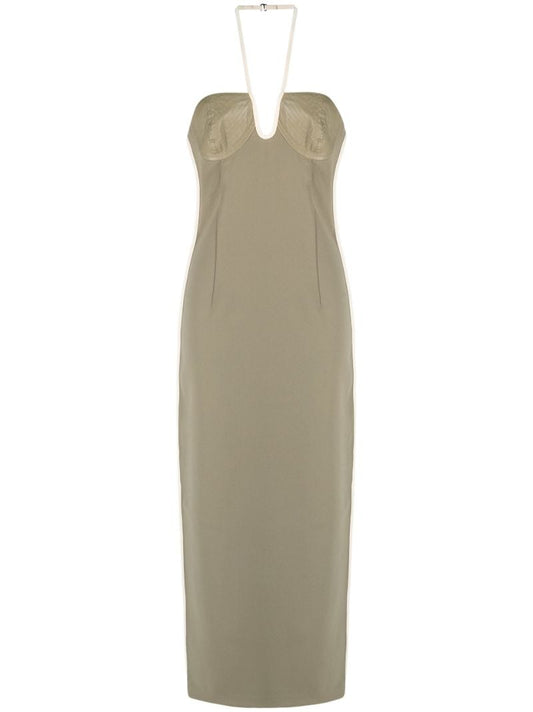Green Nassia Halterneck Midi Dress