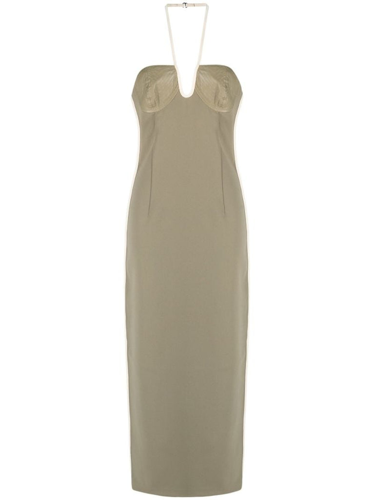 Green Nassia Halterneck Midi Dress