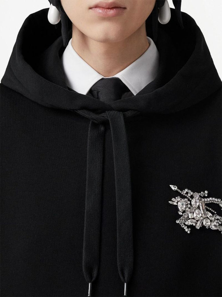Black Crystal Ekd Cotton Hoodie