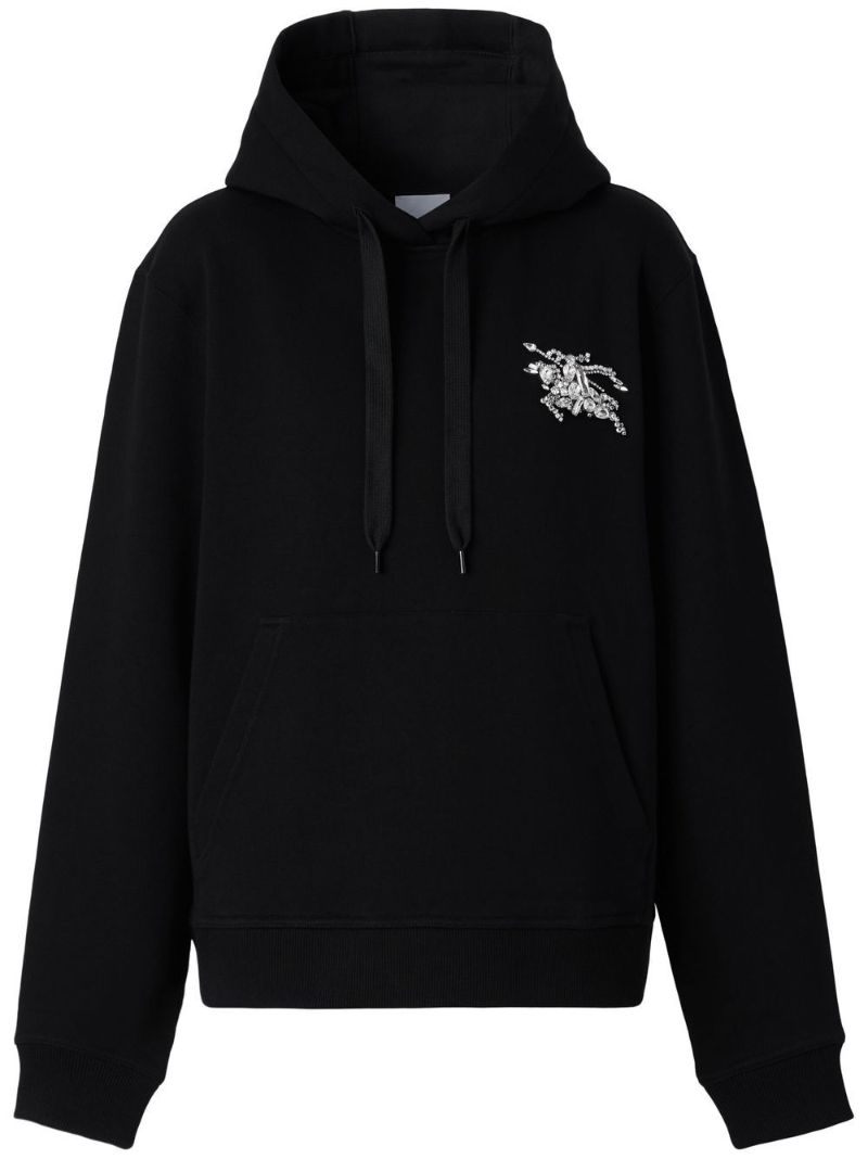 Black Crystal Ekd Cotton Hoodie