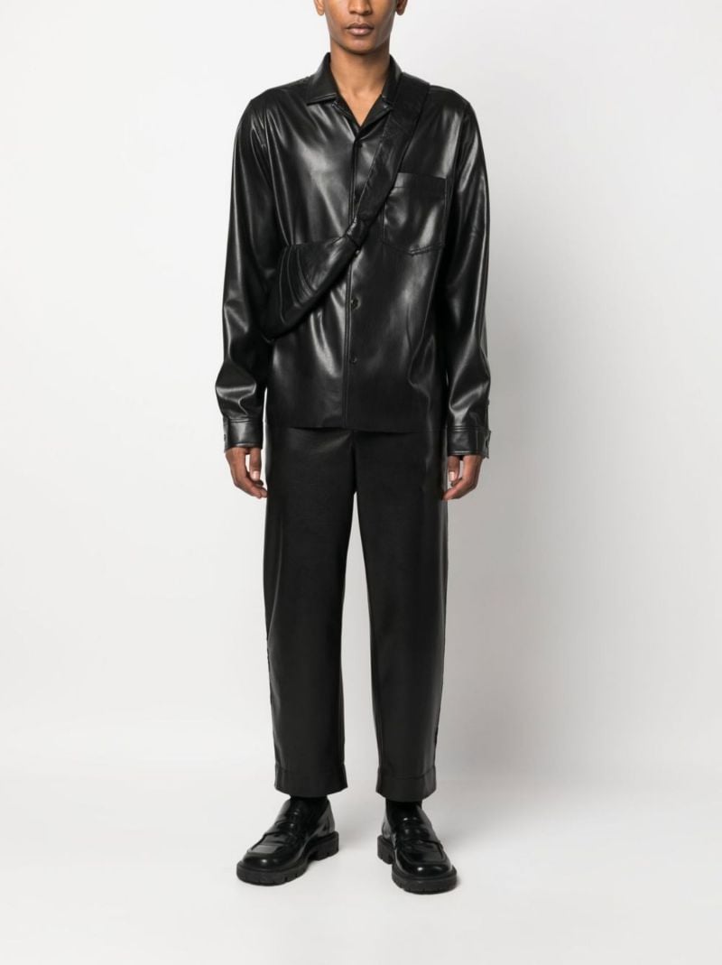 Black Duco Faux Leather Shirt