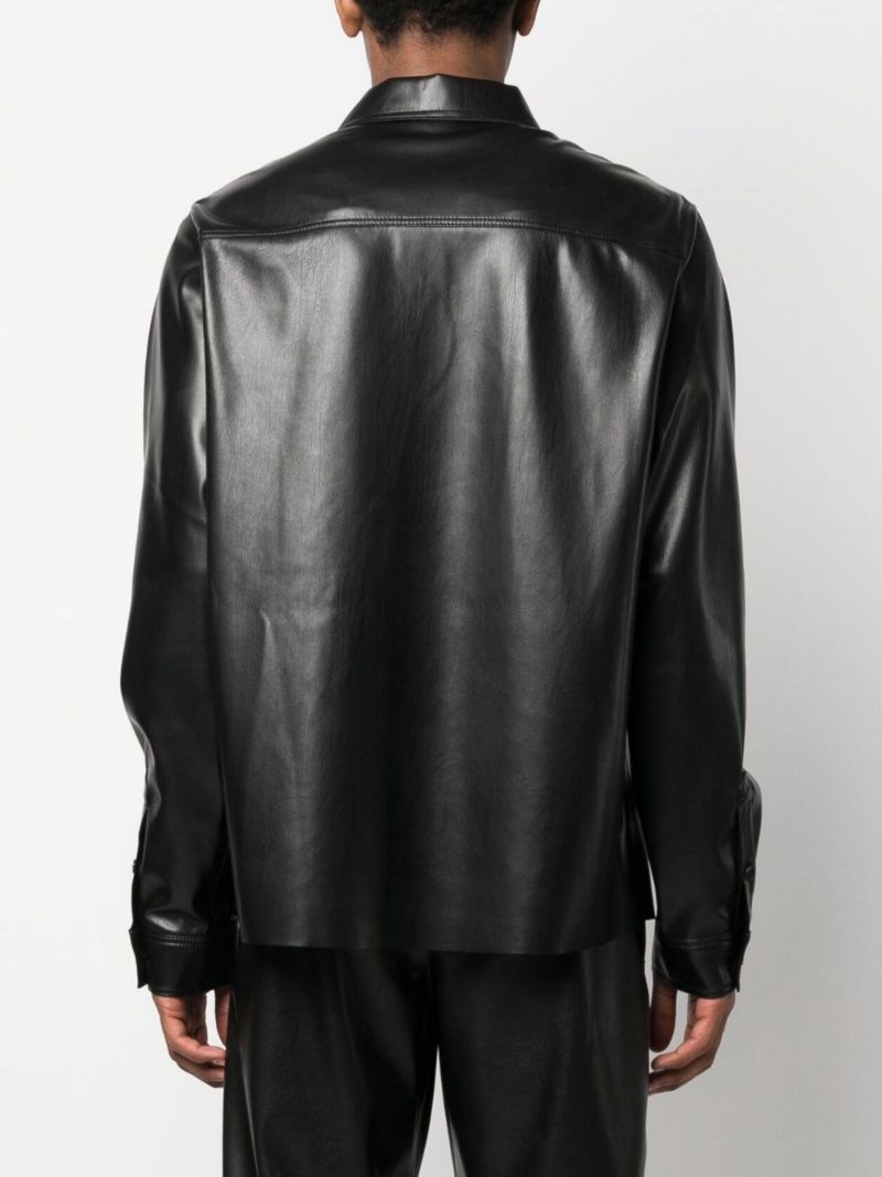 Black Duco Faux Leather Shirt