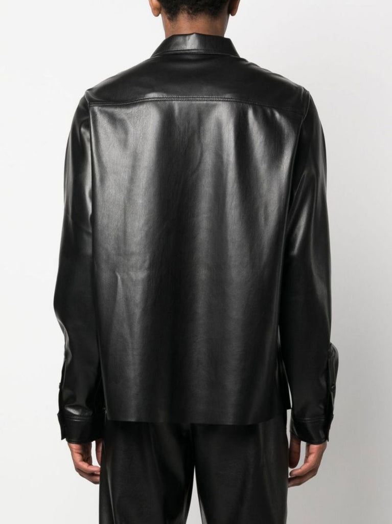Black Duco Faux Leather Shirt