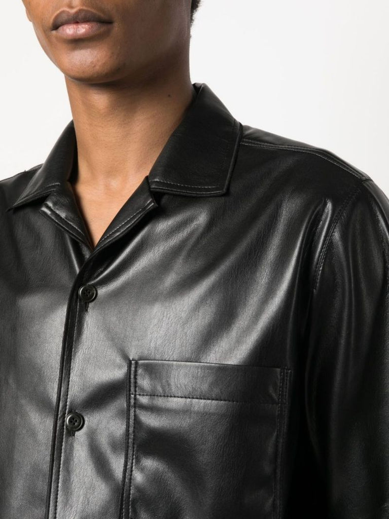 Black Duco Faux Leather Shirt