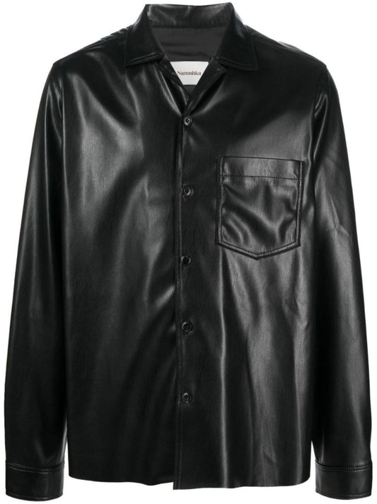 Black Duco Faux Leather Shirt