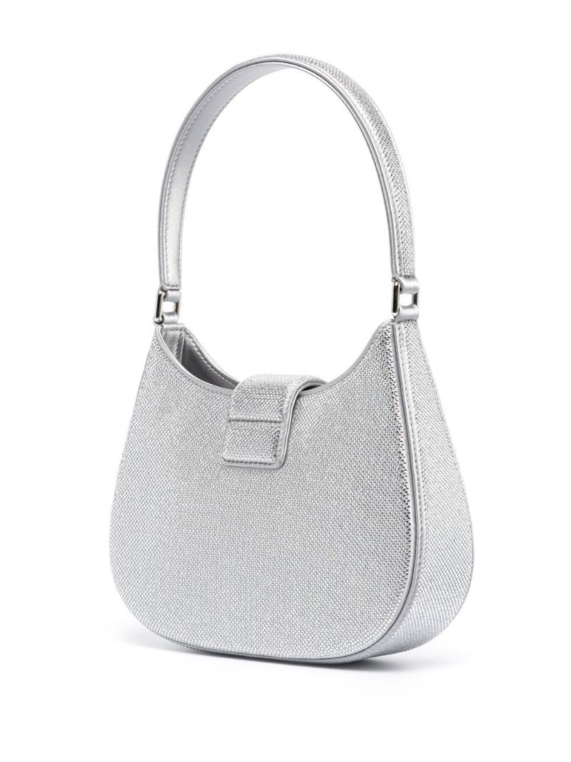 Silver W Legacy Crystal Embellished Shoulder Bag