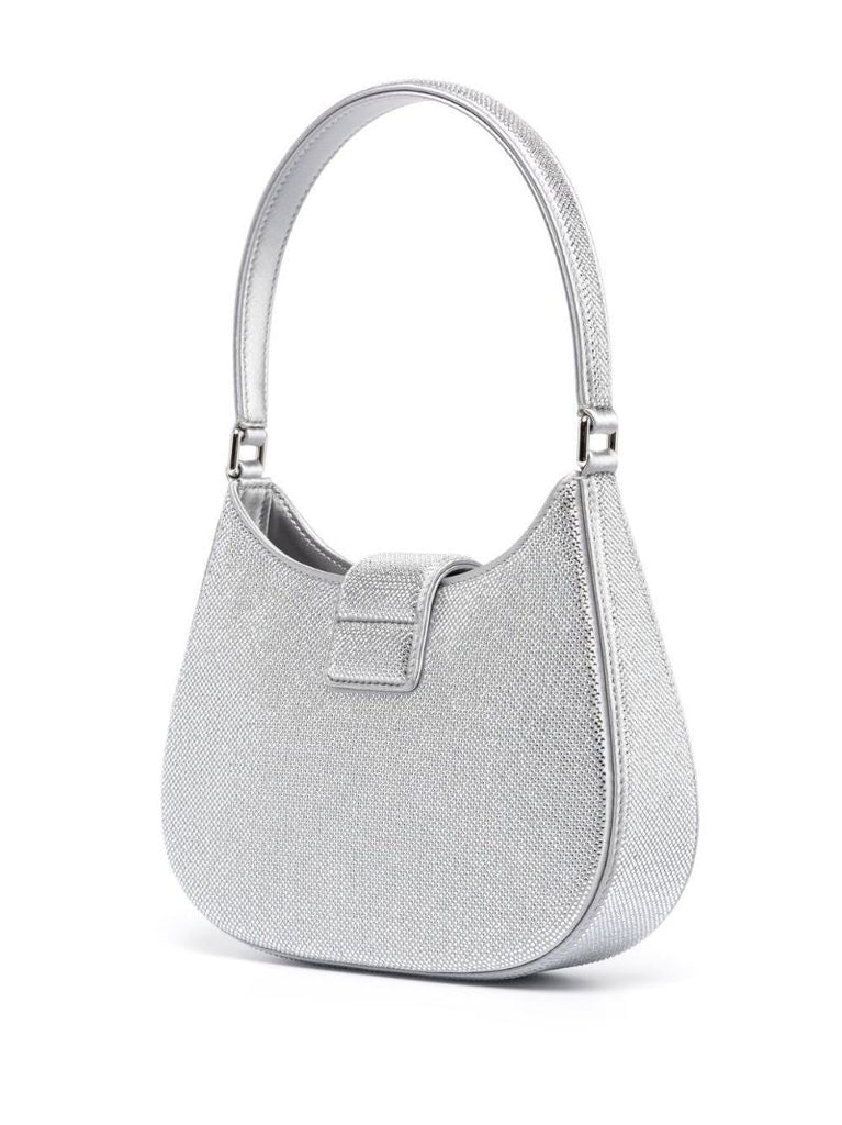 Silver W Legacy Crystal Embellished Shoulder Bag