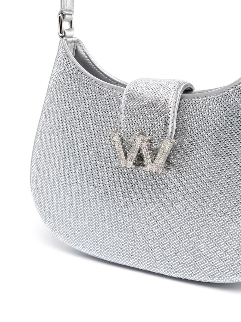 Silver W Legacy Crystal Embellished Shoulder Bag