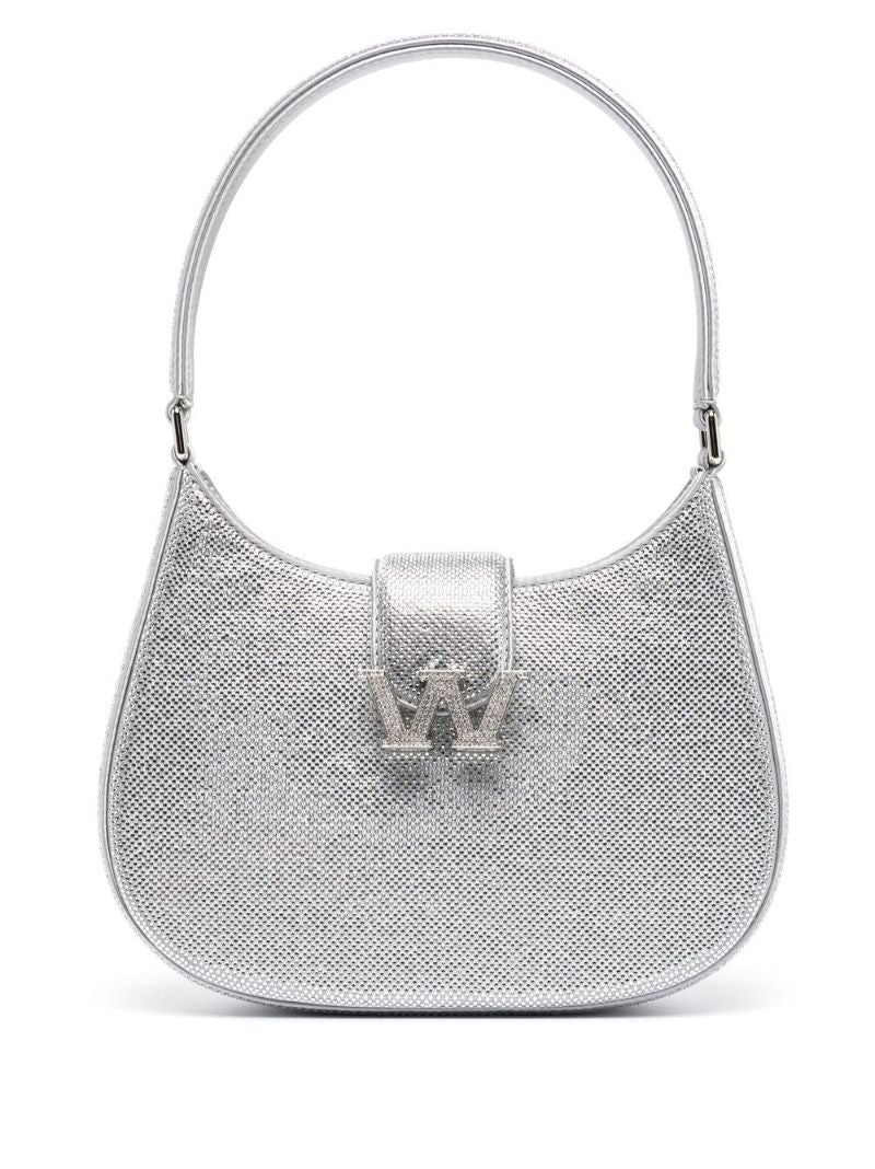 Silver W Legacy Crystal Embellished Shoulder Bag