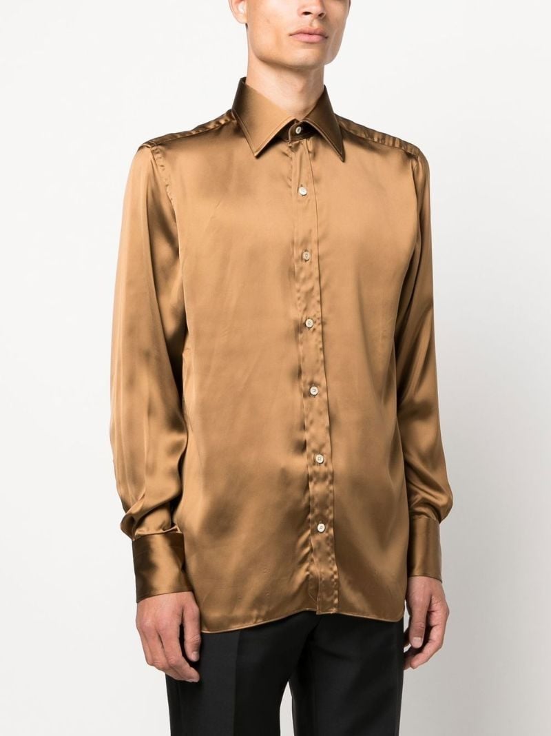 Brown Satin Shirt