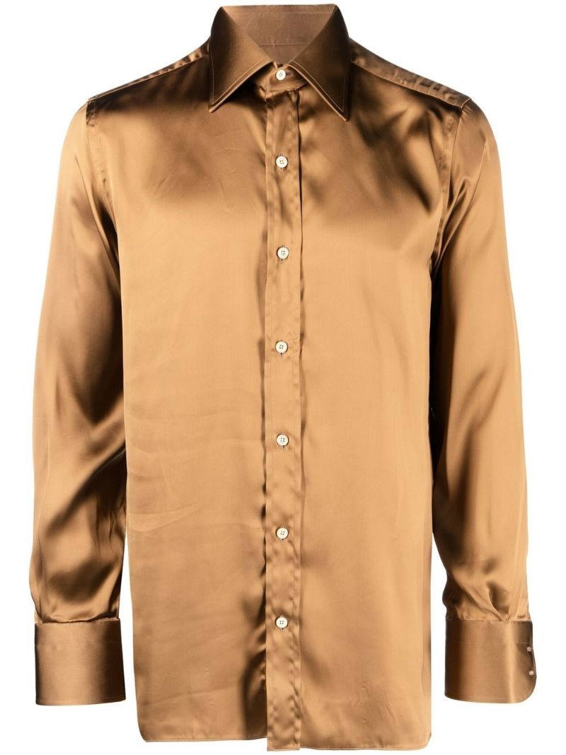 Brown Satin Shirt