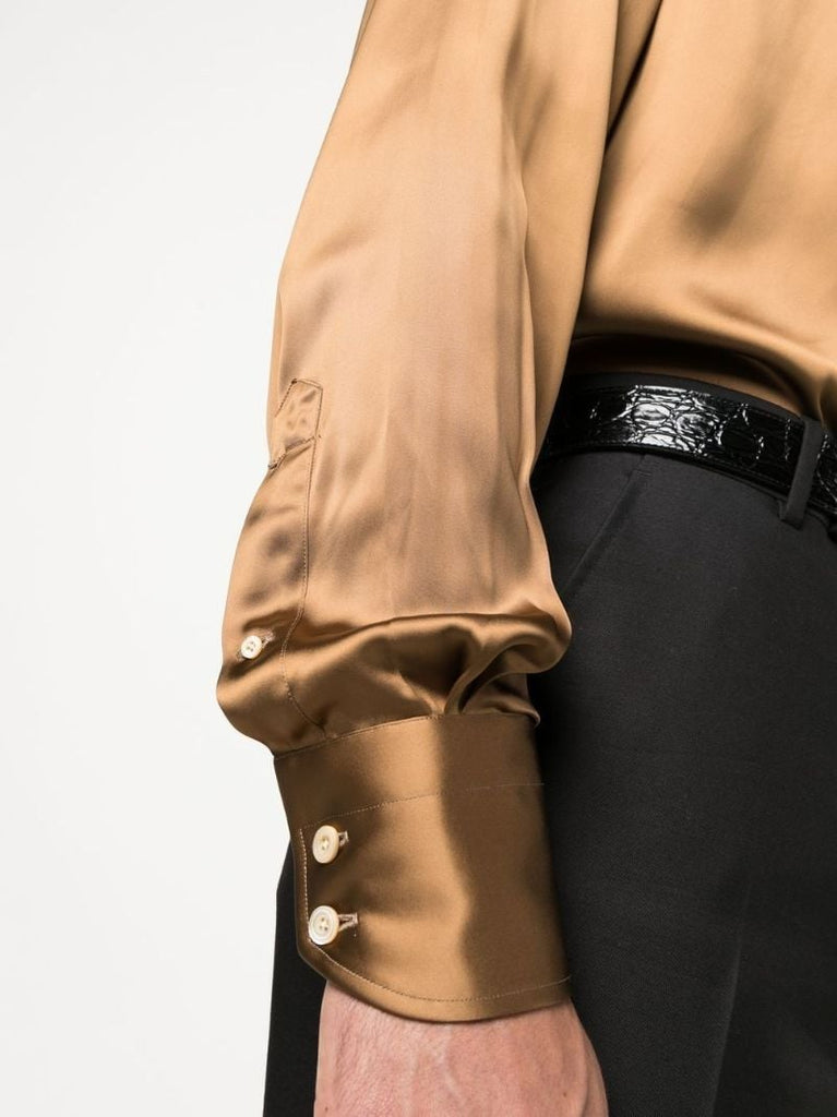 Brown Satin Shirt