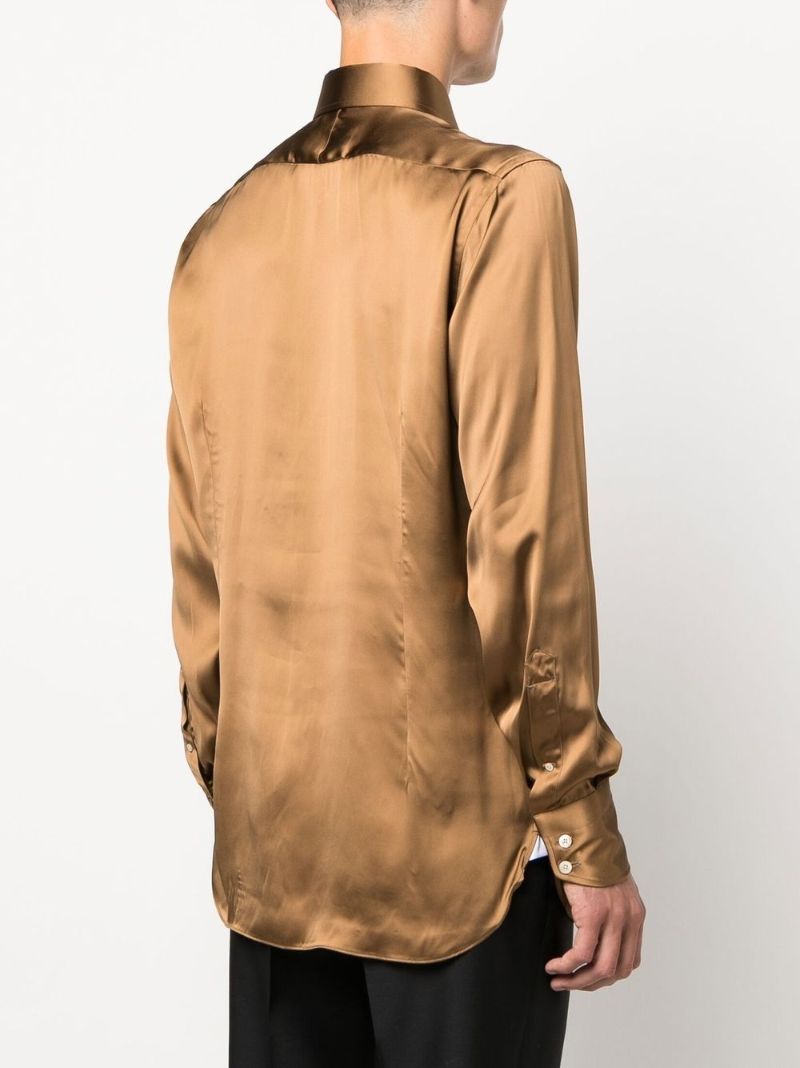 Brown Satin Shirt