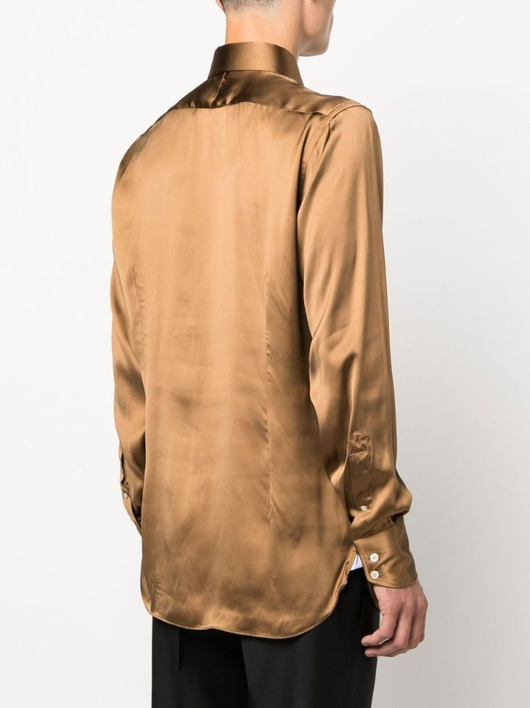 Brown Satin Shirt