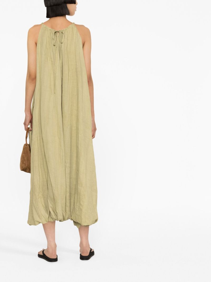 Green Halterneck Linen Dress
