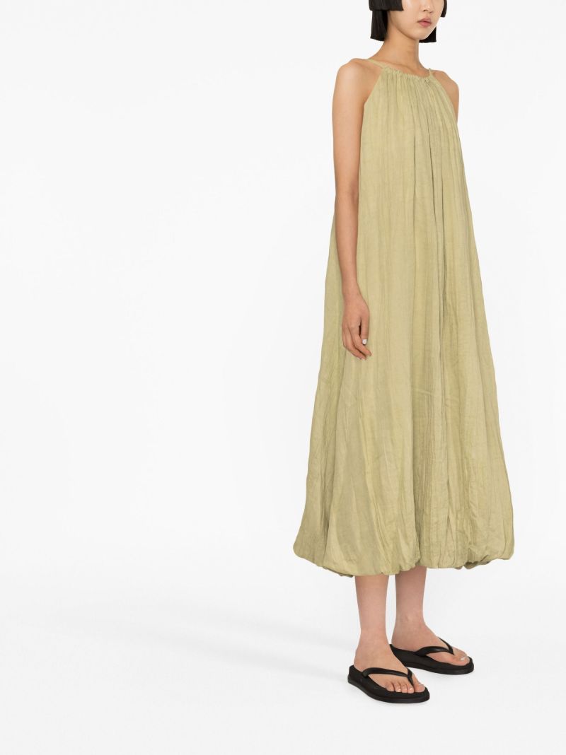 Green Halterneck Linen Dress