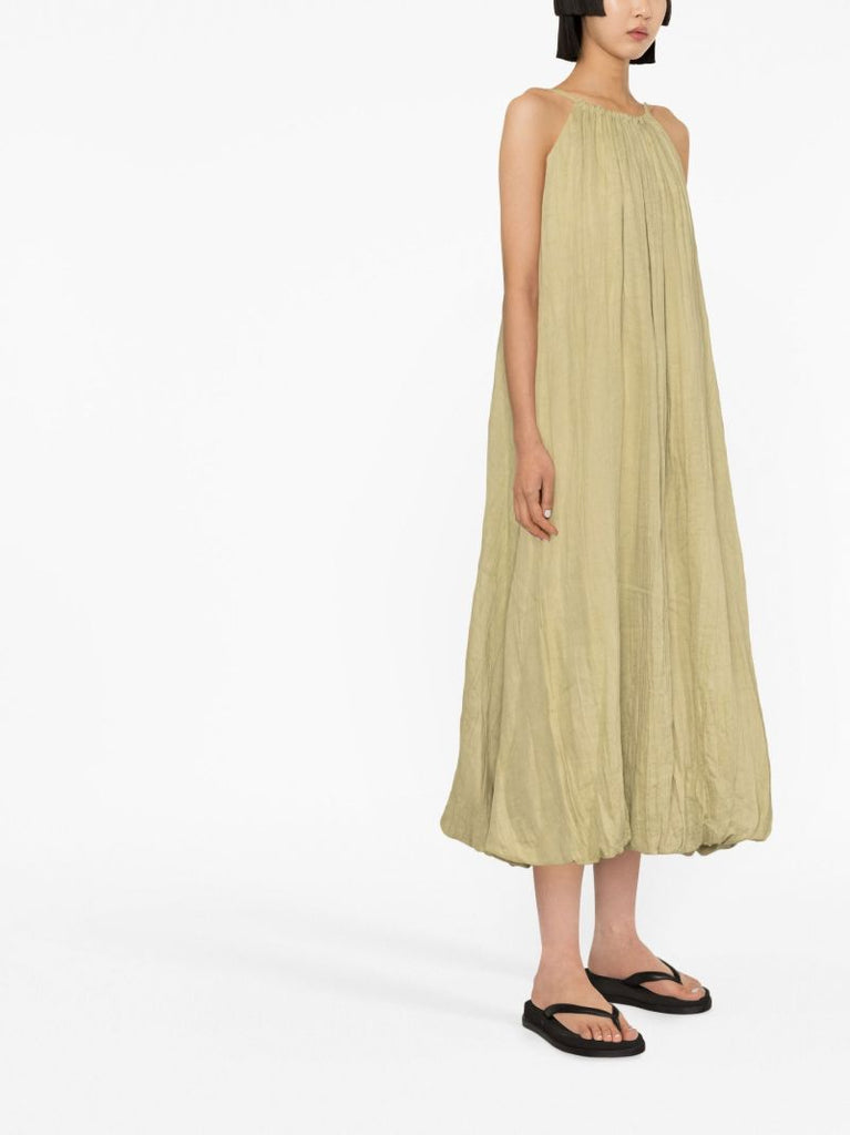 Green Halterneck Linen Dress