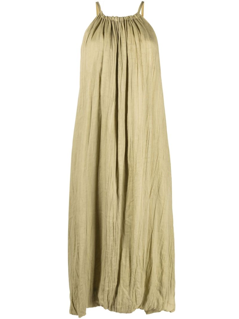 Green Halterneck Linen Dress