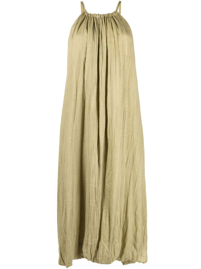 Green Halterneck Linen Dress
